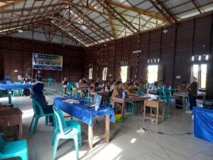 Peserta workshop terdiri dari perwakilan tujuh desa di Kecamatan Long Mesangat
